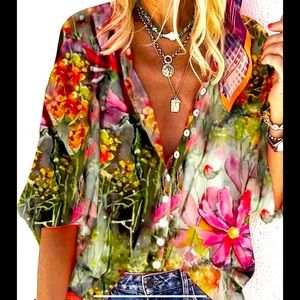 Floral Print Button Down shirt